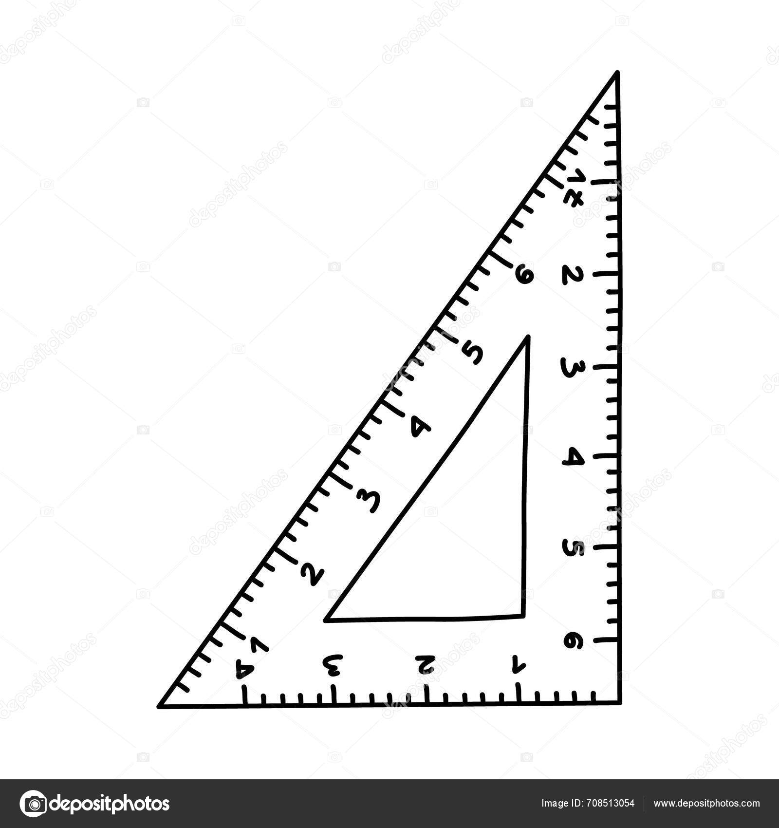 Cute Doodle Plastic Triangle Ruler Outline Tool Drawing Measurement ...