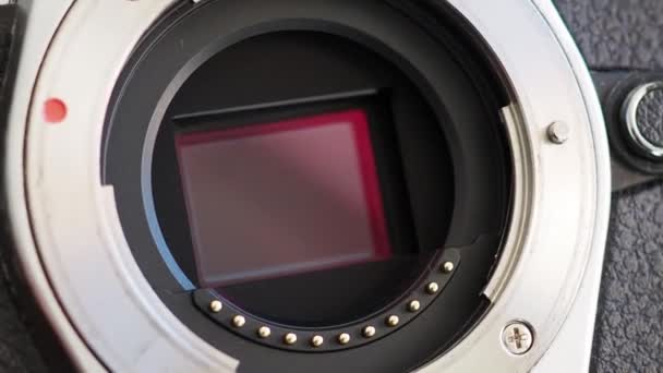 Sensor Eletrônico Uma Câmera Digital Moderna — Vídeo de Stock