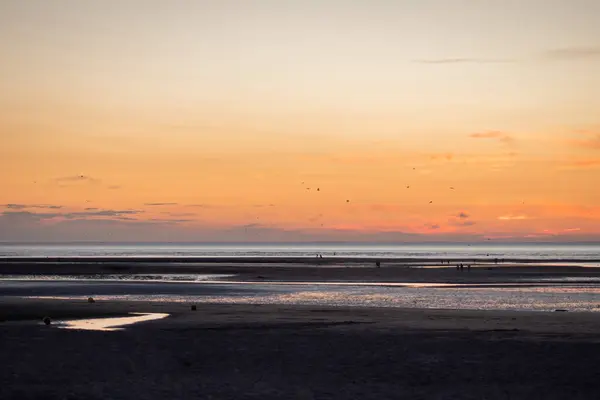 stock image Seaside sunset scene at Houlgate in France