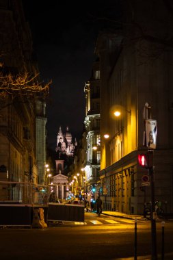 Notre Dame de Lorette from the night streets of Paris - France clipart