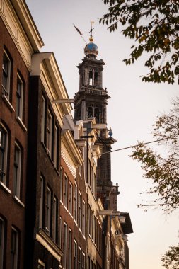 Amsterdam 1-Hollanda 'daki Westerkerk kilisesinin çan kulesi.