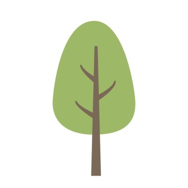 Basit uzun bir ağacın tasviri