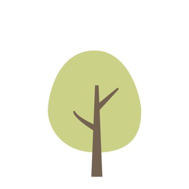 Yuvarlak ve şirin basit bir ağaç tasviri