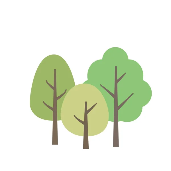 Ilustração Simples Três Árvores — Vetor de Stock