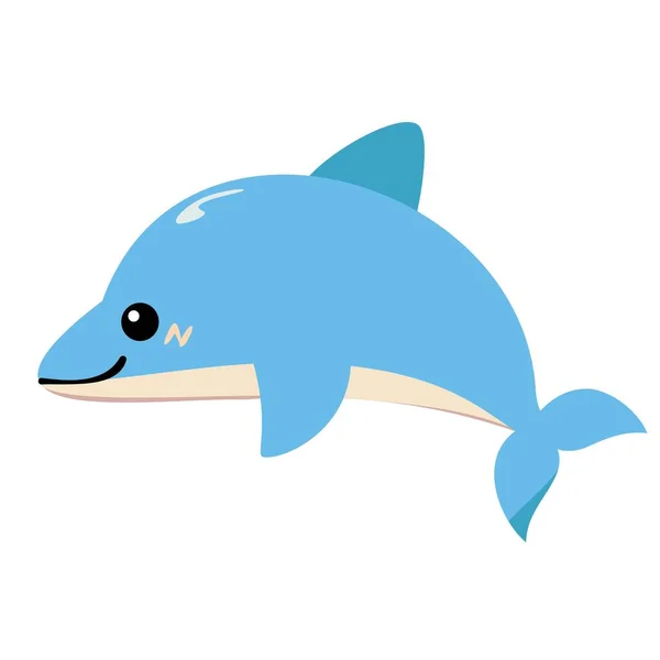 Ilustrace Roztomilého Skákání Delfínů — Stockový vektor