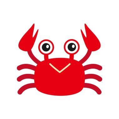 Sevimli kırmızı yengeç karakteri.