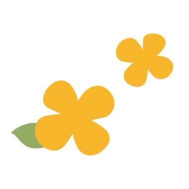 Şirin çiçek dekoratif simge düz sarı renk