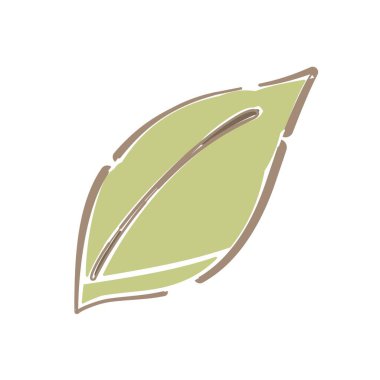 Yumuşak çizgi dokunuşlu basit yaprak çizimi