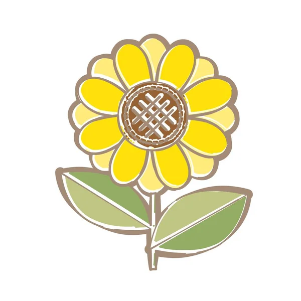 Simple sunflower flower with soft line