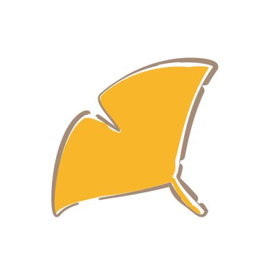 Yumuşak çizgili basit ginkgo yaprağı