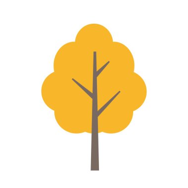Basit sarı ginkgo ağacı simgesi