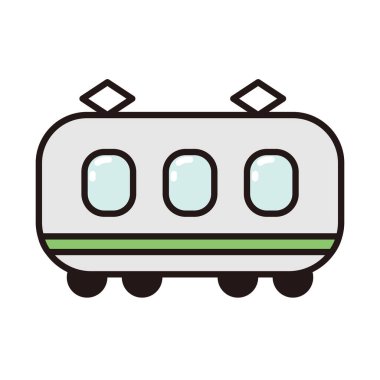 Çocuklar için bir trenin basit ve şirin bir tasviri, oyuncak gibi.