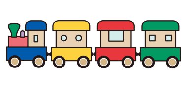 Oyuncak trenin basit ve şirin bir çizimi