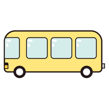Basit ve şirin otobüs illüstrasyonu - Çocukların resim çizimi
