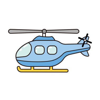 Basit ve şirin helikopter illüstrasyonu - Çocukların resim çizimi
