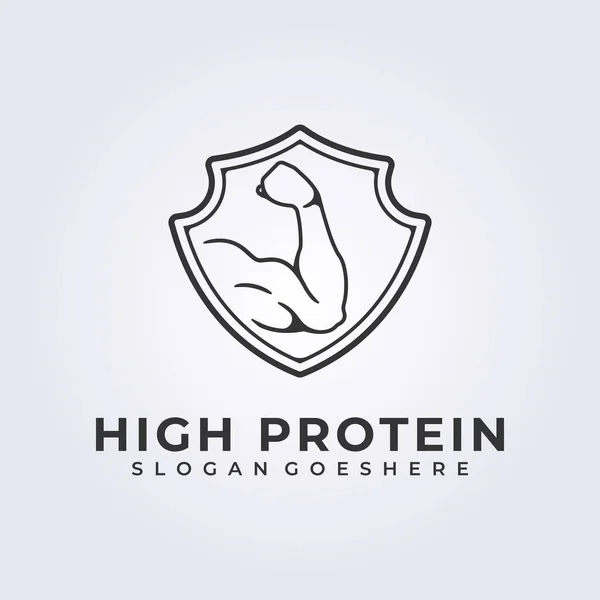 シンプルなバッジタンパク質筋肉のロゴベクトルイラストデザイン — ストックベクタ