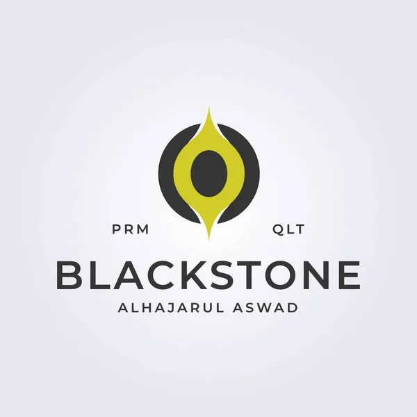 Hajarul Aswad Blackstone Mekke Hac Logo Vektör Illüstrasyon Tasarımı Umrah — Stok Vektör