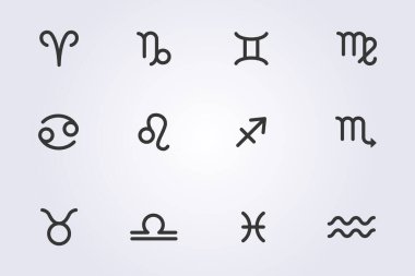 Zodiac işaretleri vektör çizim dizaynı
