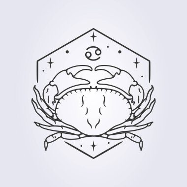 Kanser zodiac astroloji yıldız falı vektör çizgisi çizim tasarımı