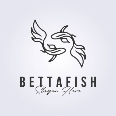 betta fish asian fish logo vektör illüstrasyon tasarımı