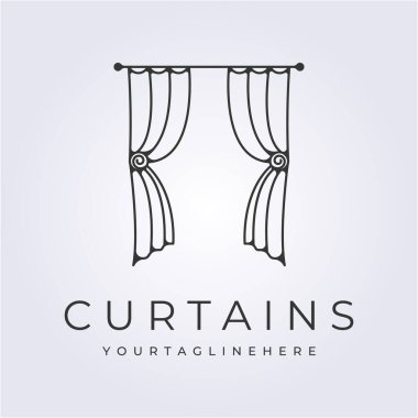 ilham perdeleri logo simgesi vektör illüstrasyon tasarım şablonu