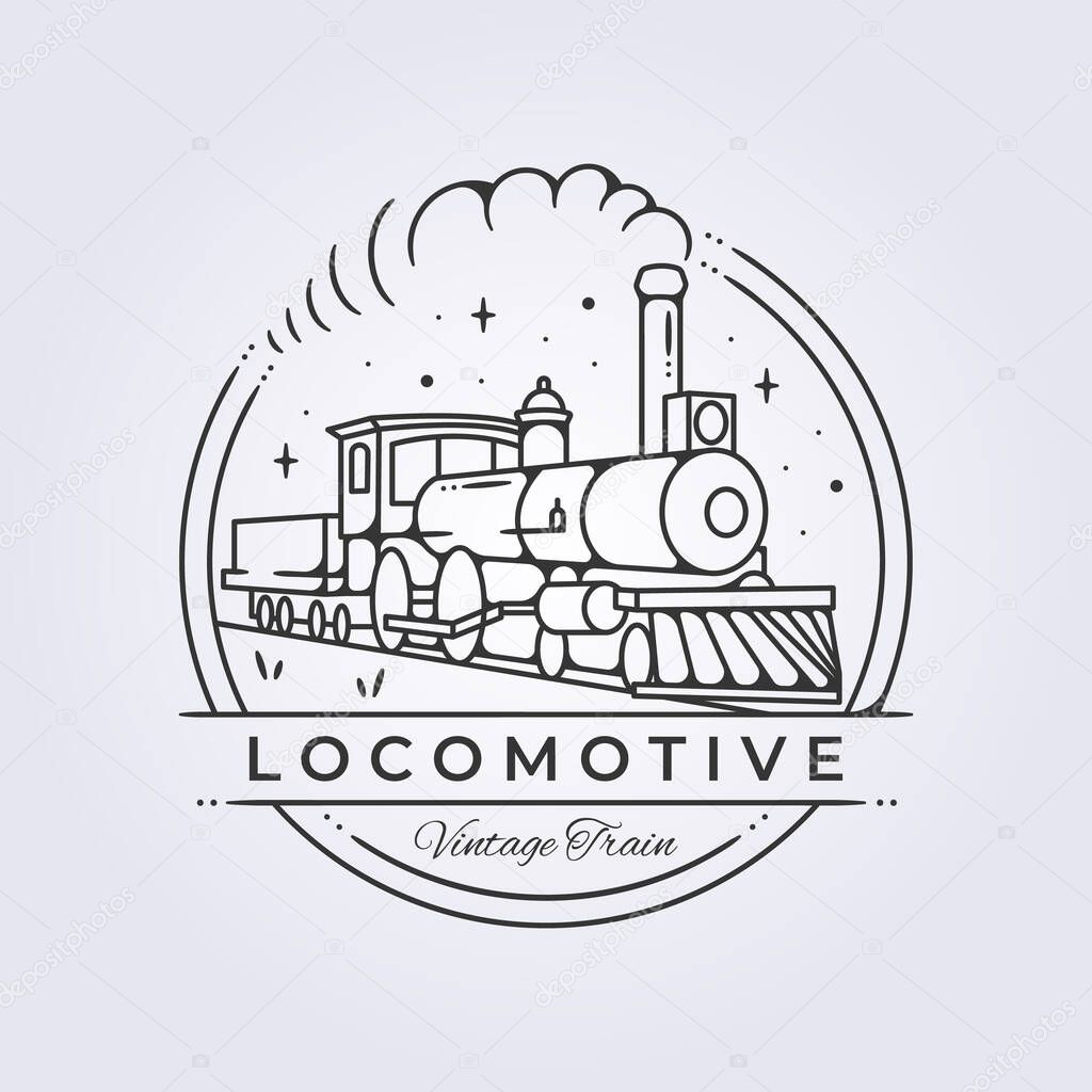 Vintage locomotive train in emblem vector illustration template logo design, hogwarts express vector