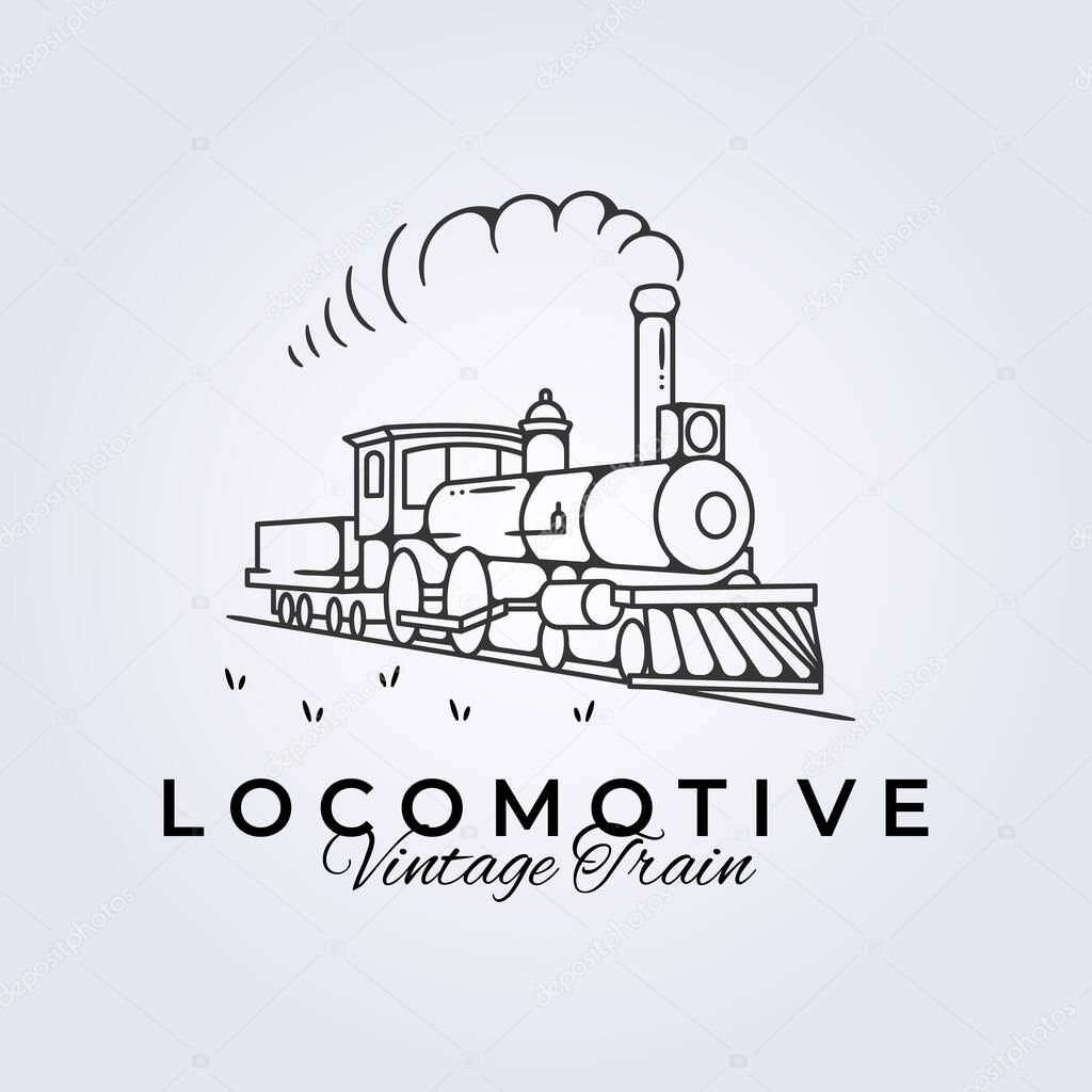 Hogwarts express, locomotive vintage train logo vector illustration design