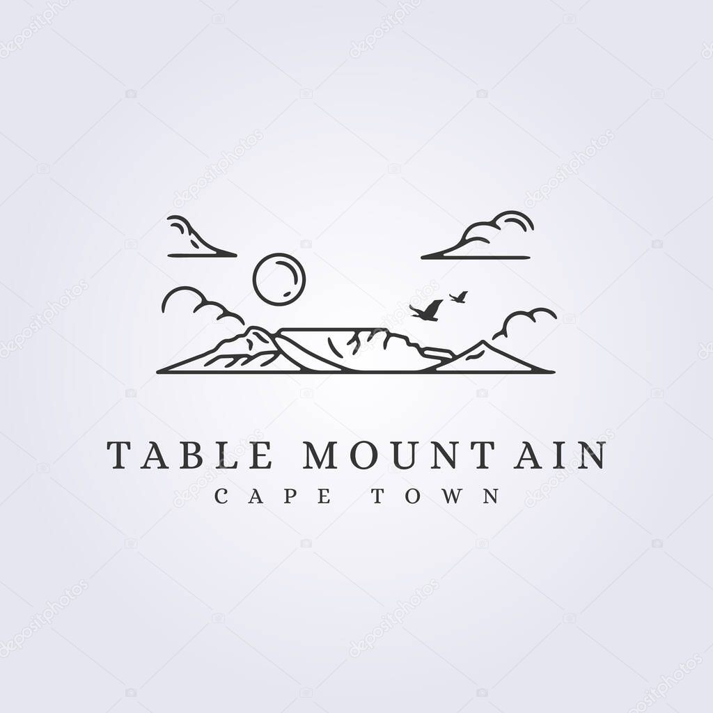 Table mountain cape town logo vector illustration design