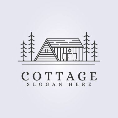 Kulübe kabini çizgisi resim simgesi işaret sembolü çizim tasarımı logosu