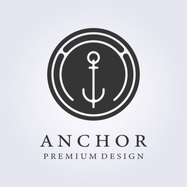 deniz çapa logosu simge çizgisi sanat deniz tabela şablonu arka plan vektör illüstrasyon tasarımı