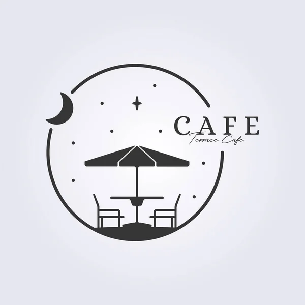 Terras Cafe Logo Symbool Symbool Teken Lijn Kunst Vector Illustratie — Stockvector