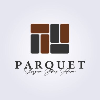 parke zemin logo vektör vintage illüstrasyon tasarımı