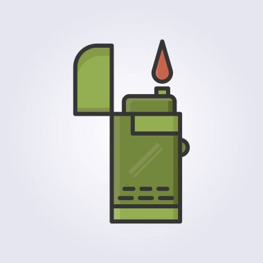 renkli çizgi sanat simgesi hafif vektör logosu tasarımı, yaz kampı tema tasarımı için ekipman