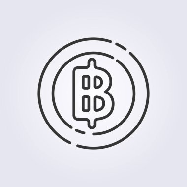 çizgi sanat bitcoin ikonu vektör illüstrasyon tasarımı, iş ve finans sembolü için kripto para birimi