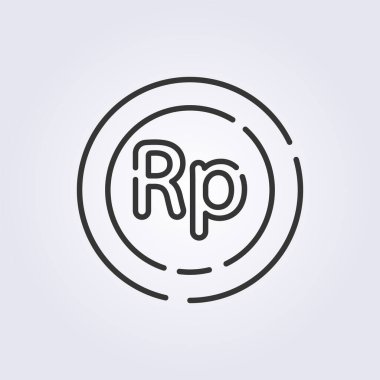 çizgi sanat rupiah ikon vektör çizimi tasarımı, iş ve finans sembolü için