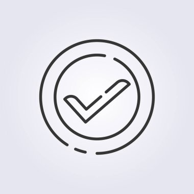 iş ve finans sembolü için çizgi sanatı tik listesi düz ikon vektör çizimi tasarımı