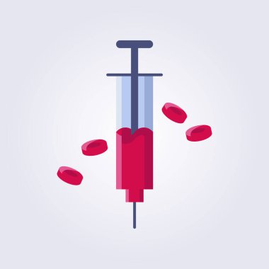 Kan testi ikonu vektör illüstrasyon unsuru şablon tasarımı, tıbbi element için kan testi etiketi sembolü