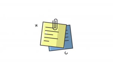 not veya memo simgesi animasyon hareketli video tasarımı, döngü element hareketli alfa kanalı iş animasyonu için grafik arkaplan tasarımı