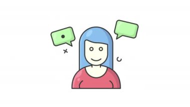 canlı yardım simgesi animasyonu, destek servis yardımı hareket grafiği döngüsü, iş ögesi için alfa kanal video tasarımı