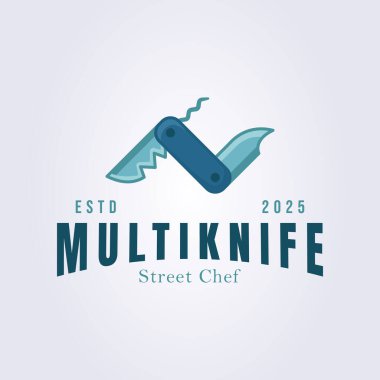 Çoklu bıçak logo şablon tasarımı, düz modern çoklu bıçak logo simgesi vektörü