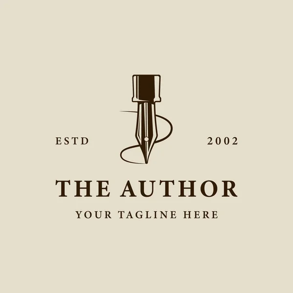 kalem logosu, vektör illüstrasyon şablonu ikon grafik tasarımı. Yazar ya da yazar için retro tarzı olan klasik kalem işareti ya da sembol