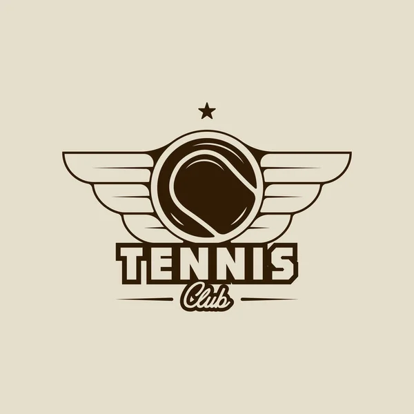 Boule Tennis Logo Vintage Vectoriel Illustration Modèle Icône Conception Graphique — Image vectorielle