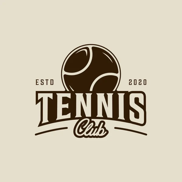 Boule Tennis Logo Vintage Vectoriel Illustration Modèle Icône Conception Graphique — Image vectorielle