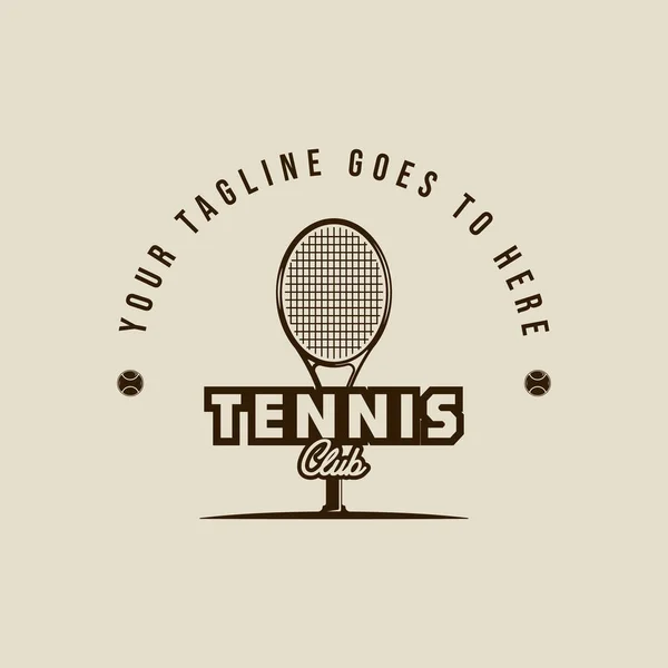 Raquette Tennis Logo Vintage Vectoriel Illustration Modèle Icône Conception Graphique — Image vectorielle