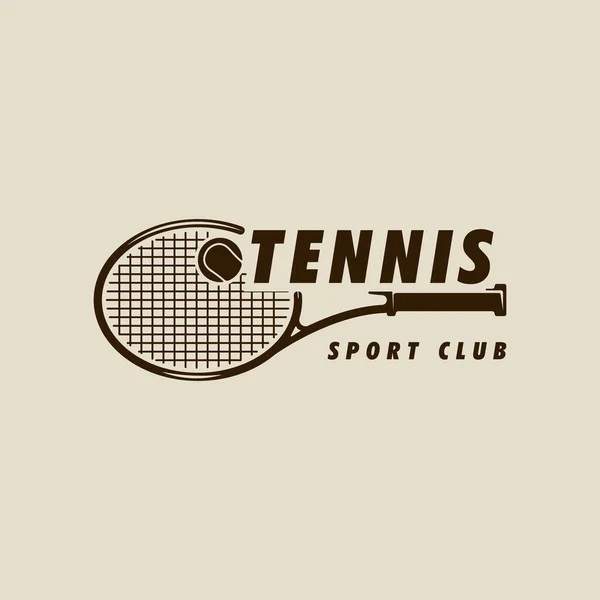 Raquette Balle Tennis Logo Vintage Vectoriel Illustration Modèle Icône Conception — Image vectorielle