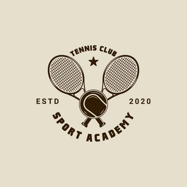 Raquettes Tennis Croisées Logo Vintage Vectoriel Illustration Modèle Icône Conception — Image vectorielle