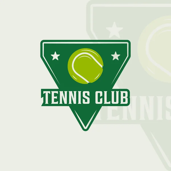 Bola Tenis Logotipo Emblema Vector Ilustración Plantilla Icono Diseño Gráfico — Vector de stock