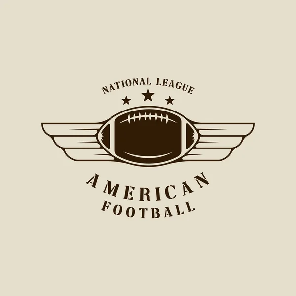 Logotipo Futebol Americano Com Asa Vintage Vetor Ilustração Modelo Design —  Vetores de Stock