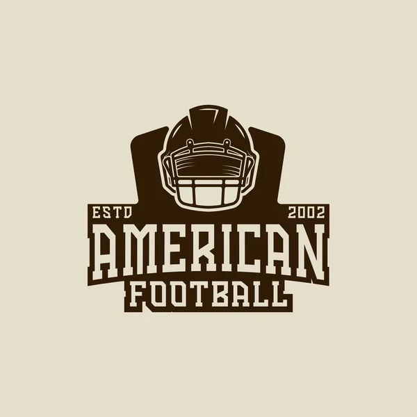 Американский Футбольный Логотип Шлем Винтажные Векторные Иллюстрации Шаблон Иконка Графический — стоковый вектор
