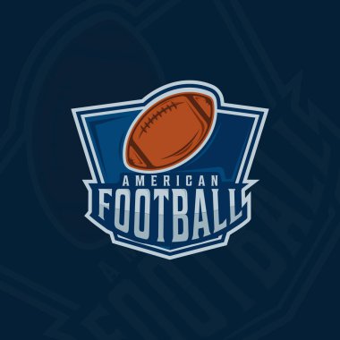 Amerikan futbolu amblemi logo vektör illüstrasyon şablonu ikon grafik tasarımı. Futbol tabelası ya da kulüp sembolü ya da rozetli lig kavramı